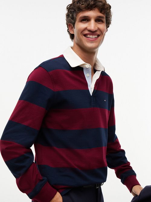 Tommy Hilfiger Rugby Polo Rayure Bordeaux/Marine
