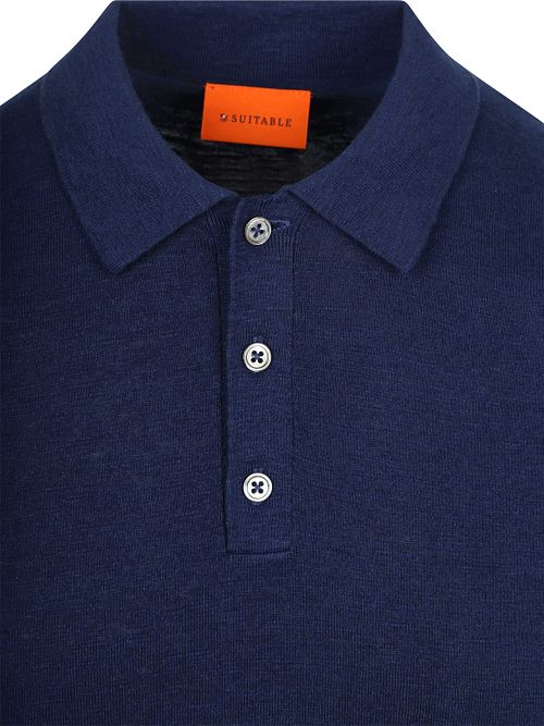 Suitable Knitted Polo Cotton Linen Marine Product / Detail