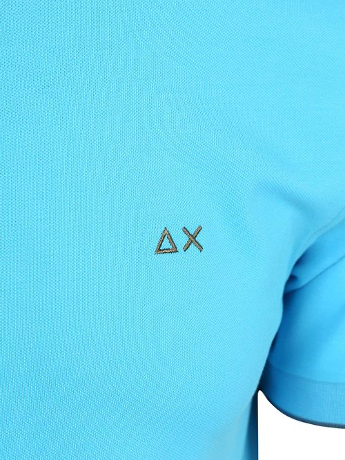 Sun68 Polo Petites Rayures Collar Bleu Clair Product / Detail