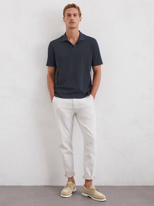 Marc O'Polo Polo Riva Mix De Lin Marine Model / Voorkant