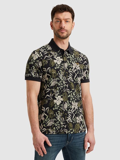 PME Legend Poloshirt Piqué Impression Marine Model / Voorkant