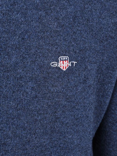 Gant Halfzip Laine D'Agneau Sweater Bleu Foncé