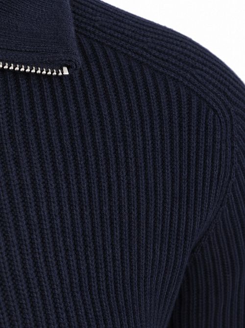 Profuomo Half Zip Pullover Wool Navy