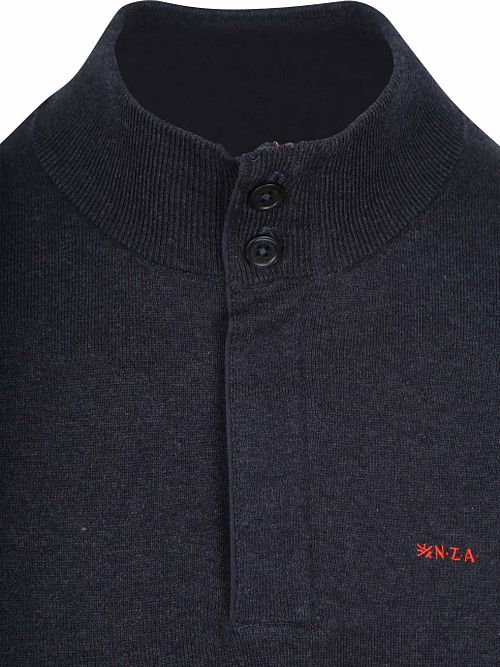 NZA Pull Akar Demi-Zip Mélangé Marine Product / Detail