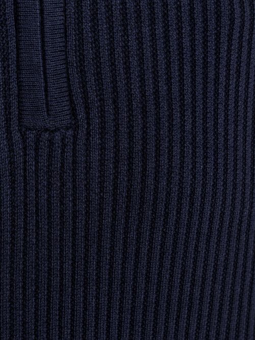 No Excess Pull Demi-Zip Rib Marine Product / Detail