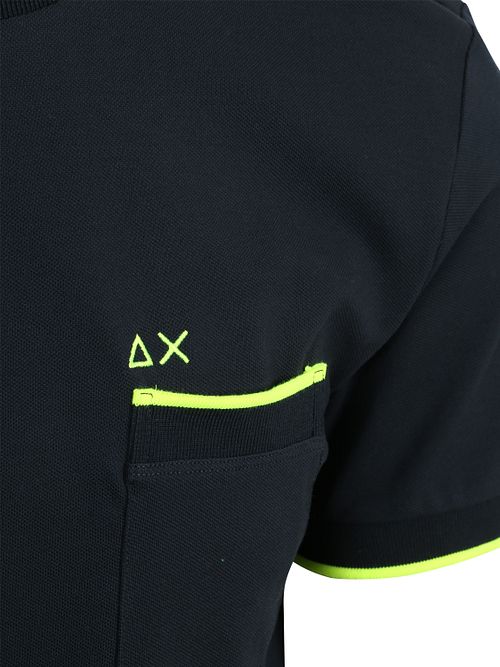 Sun68 Piqué T-Shirt Fluo Rayures Marine Product / Detail