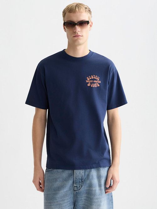 Scotch & Soda T-Shirt Backprint Marine Model / Voorkant