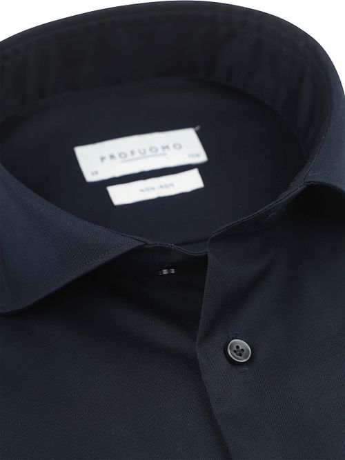 Camicia Twill Profuomo con maniche extra lunghe blu navy Product / Detail