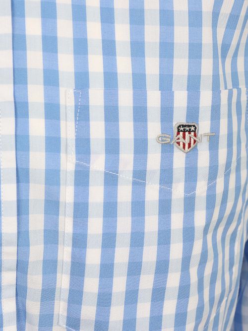 Camicia GANT Gingham Poplin Classic regular fit a quadri blu Product / Detail