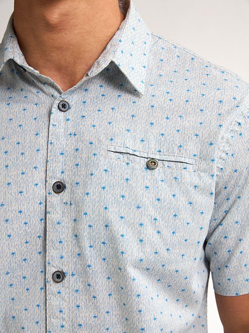 Petrol Overshirt Starview Blu Model / Detail