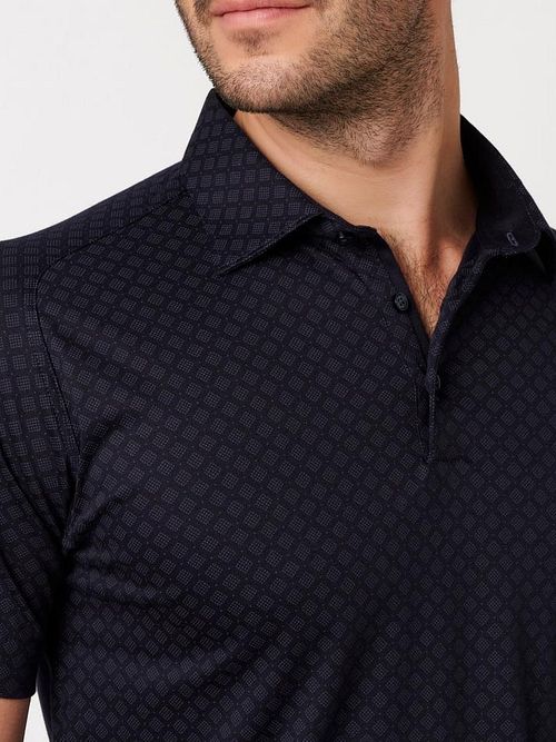 Desoto Cubes Camicia Manica Corta Navy Model / Detail