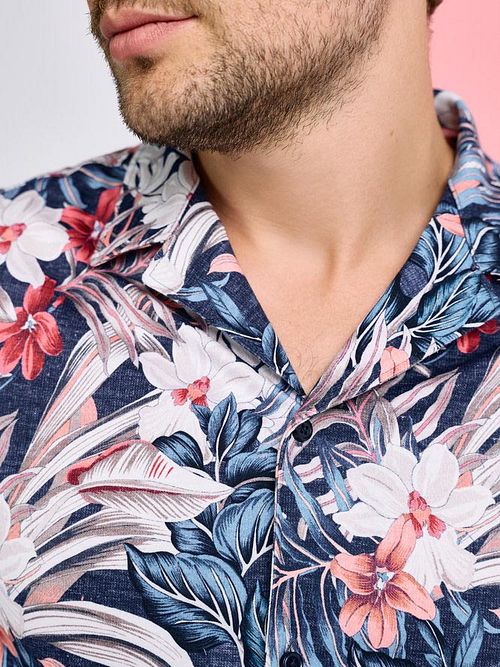 Desoto Festival Camicia Navy Multicolour Model / Detail
