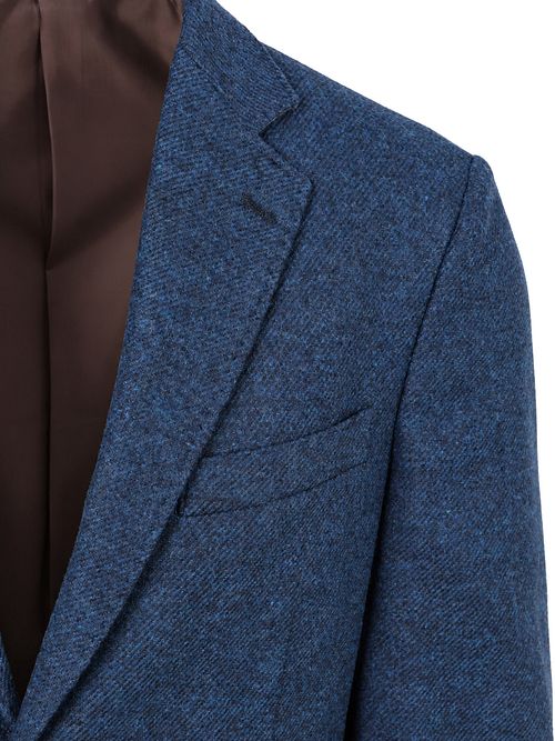 Blazer Steppin' Out in lana d'agnello tweed blu Product / Detail