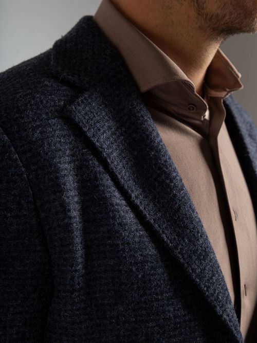Colbert in maglia Suitable sfoderato blu navy Model / Detail