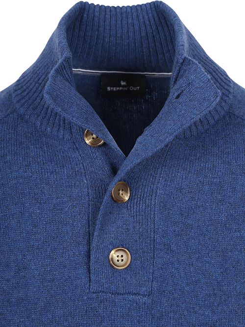 Steppin' Out Maglione Mocker in Lana d’Agnello Blu Royal Product / Detail