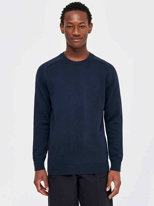 Pullover KnowledgeCotton Apparel Navy Model / Voorkant