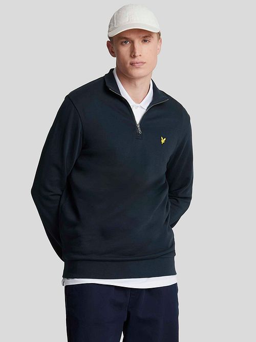 Lyle & Scott felpa con mezza zip navy Model / Voorkant