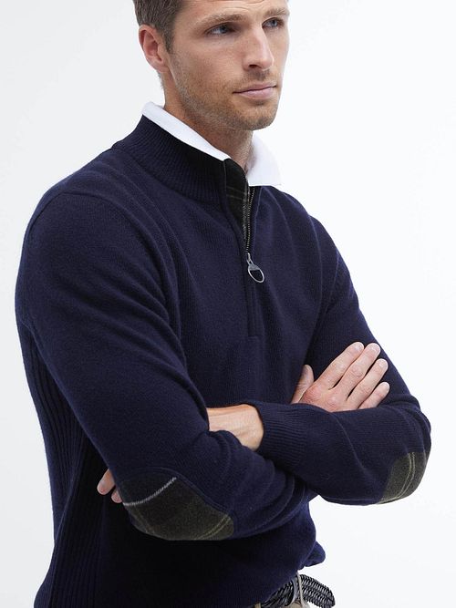 Maglione Barbour Half Zip blu navy Model / Zijkant
