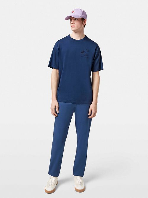 T-Shirt Scotch And Soda blu navy con stampa Model / Voorkant