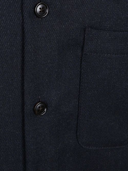 Profuomo Overshirt Wool Mouliné Navy