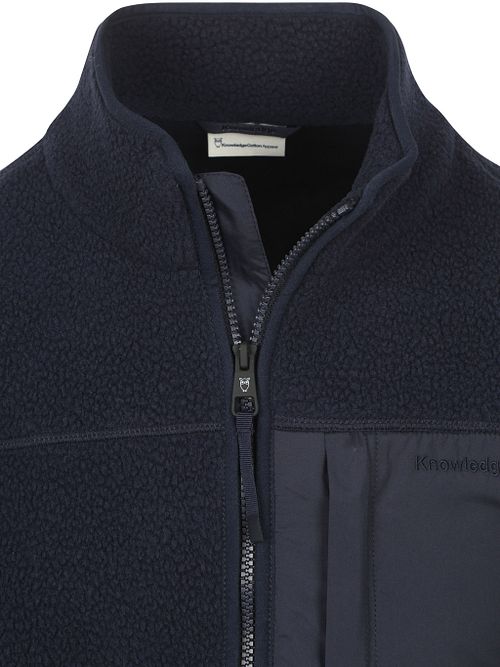 KnowledgeCotton Apparel Cardigan Fleece Navy Product / Detail