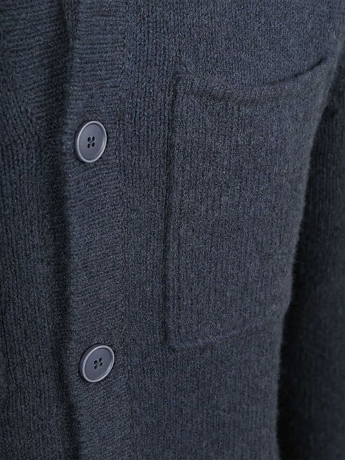 Suitable Cardigan Boiled Wool Blue Product / Detail