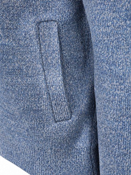 State of Art Melange Grey-Blue Zip Cardigan Product / Detail