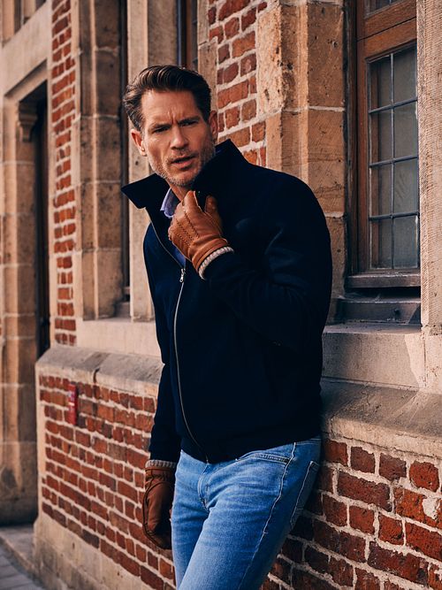 Steppin' Out Herrit Jacket Wool Blend Navy Model / Voorkant