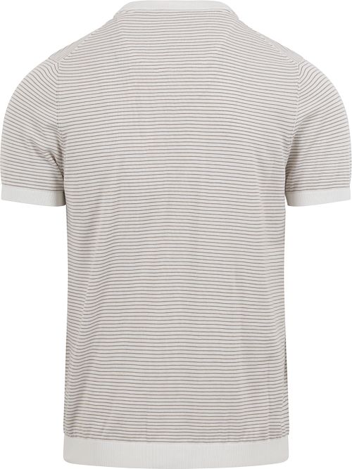 Blue Industry T-shirt Stribe Ecru Product / Achterkant