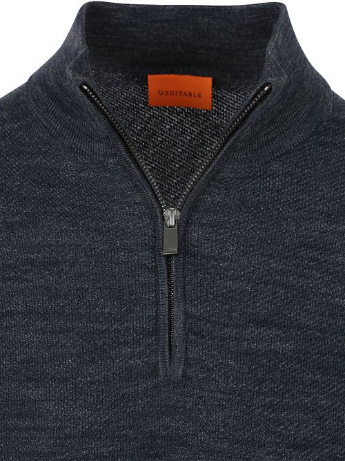 Suitable Pine Knit Half Zip Pullover Navy Product / Detail