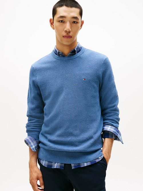 Tommy Hilfiger Structure Pullover Blue Model / Voorkant