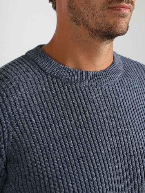 Suitable Mou Pullover Melange Blue Model / Detail