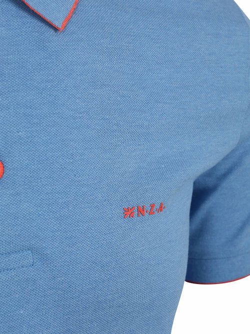 NZA Polo Shirt Henley Piqué Sailing Blue Product / Detail