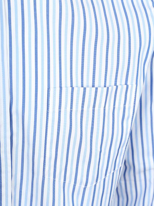 Steppin' Out Extra Long Sleeves Shirt Stripes Blue