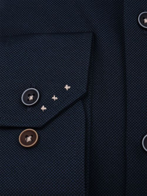 R2 Shirt Knitted Dobby Navy