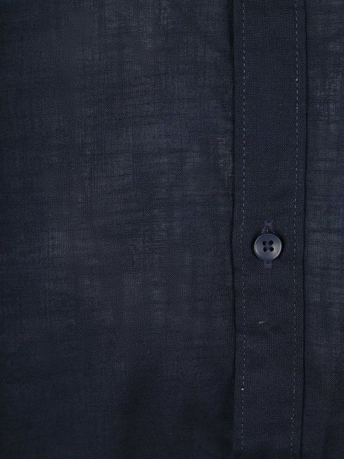 Suitable Short Sleeves Shirt Cotton Slub Navy Product / Detail