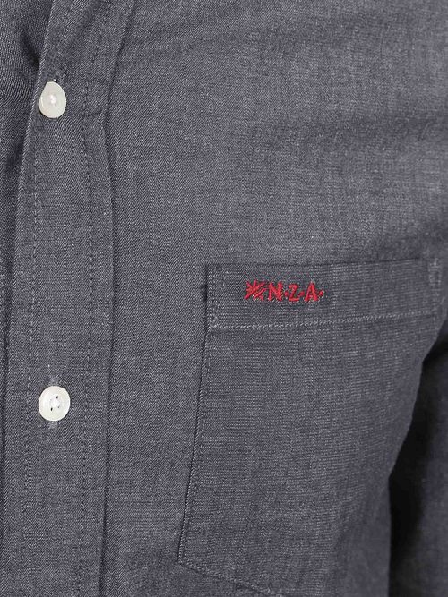 NZA Shirt James Twill Melange Navy Product / Detail
