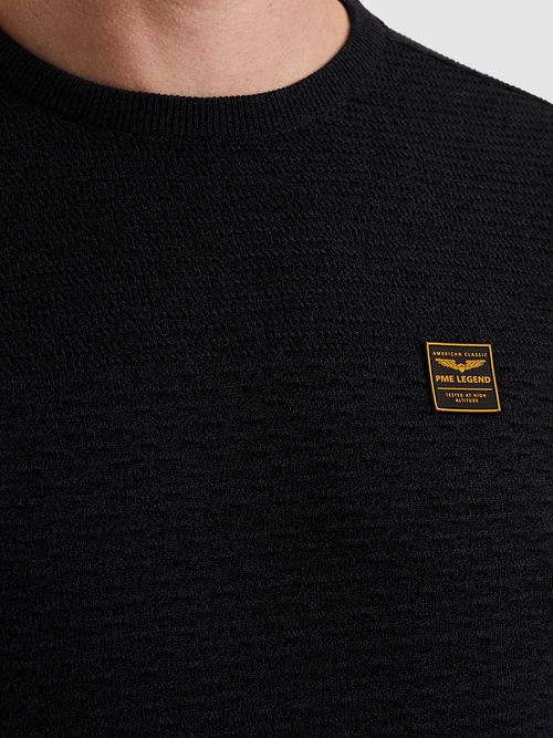PME Legend Mouliné Structure Sweater Navy Model / Detail