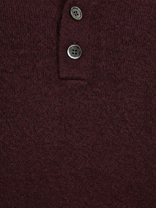 Profuomo Longsleeve Polohemd Boiled Wool Aubergine