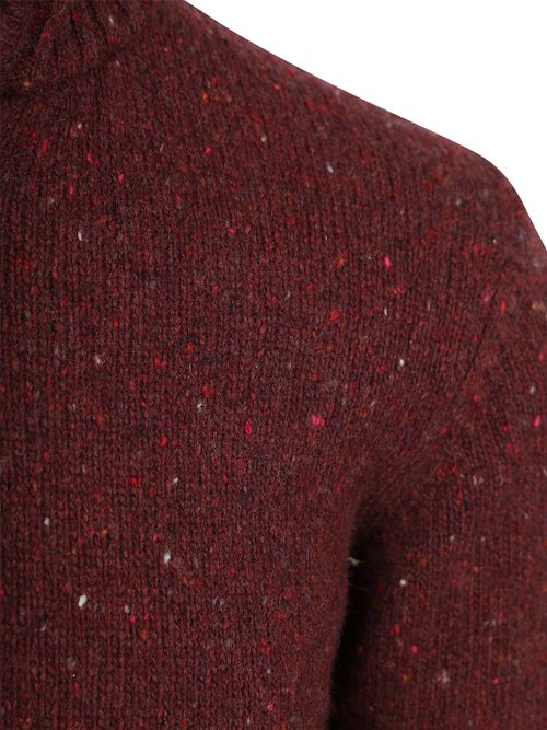 Suitable Half Zip Pullover Donnegal Tweed Eco Wool Bordeaux Product / Detail