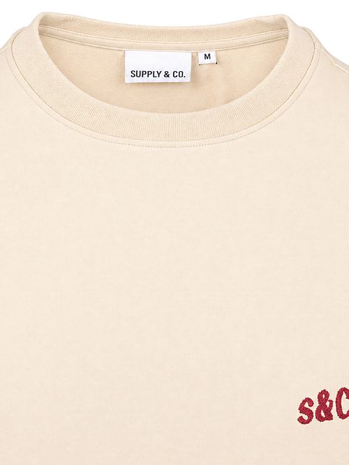 Supply & Co T-Shirt Backprint Warren Ecru