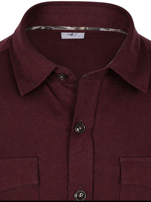 Koszula overshirt R2 Amsterdam z flaneli w kolorze bordowym Product / Detail