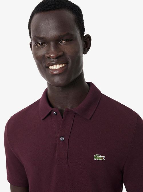 Koszulka polo Lacoste z piki w kolorze bakłażanowym Model / Voorkant