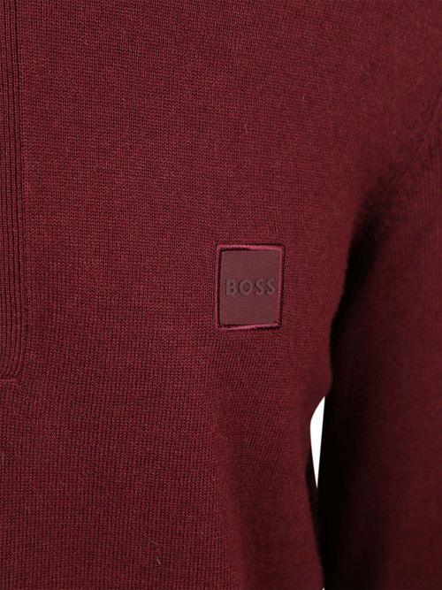 Sweter BOSS Kanobix z półgolfem, bordowy Product / Detail