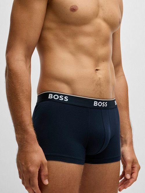 BOSS Bokserki Power 3-pack granatowe 480 Model / Zijkant
