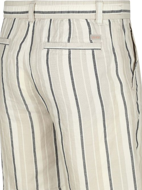 Boss Chino Short Linen Blend Stripes Beige Product / Achterkant