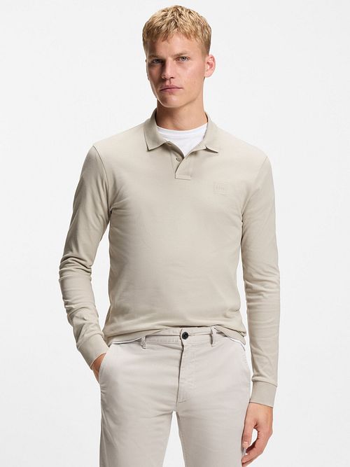 BOSS Passerby Poloshirt Ecru Model / Voorkant