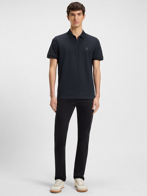 BOSS Polo Passerzip Half Zip Navy Model / Voorkant