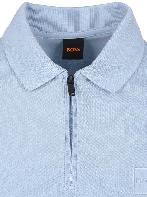 BOSS Polo Passerzip Half Zip Bleu Clair Product / Detail