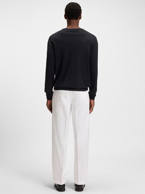 BOSS Pullover Melba Wol Donkerblauw Model / Achterkant